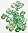 25 5x7mm Faceted Light Green AB Donut Beads
